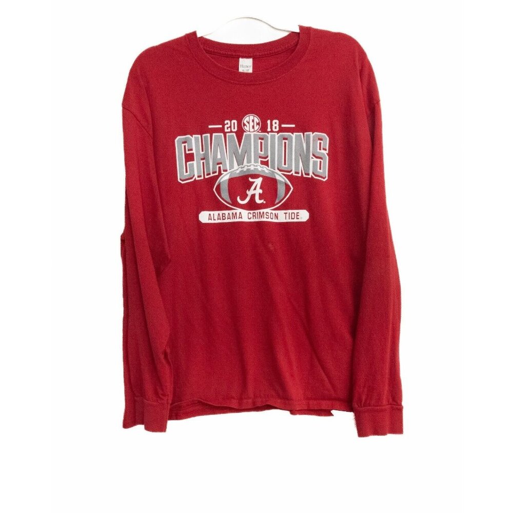 Hanes 2018 Champions Alabama Crimson Tide Mens Red Sweatshirt Cotton Pullover XL